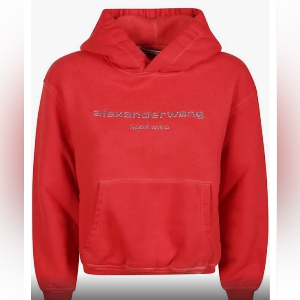 Alexander Wang glitter logo-print cotton hoodie